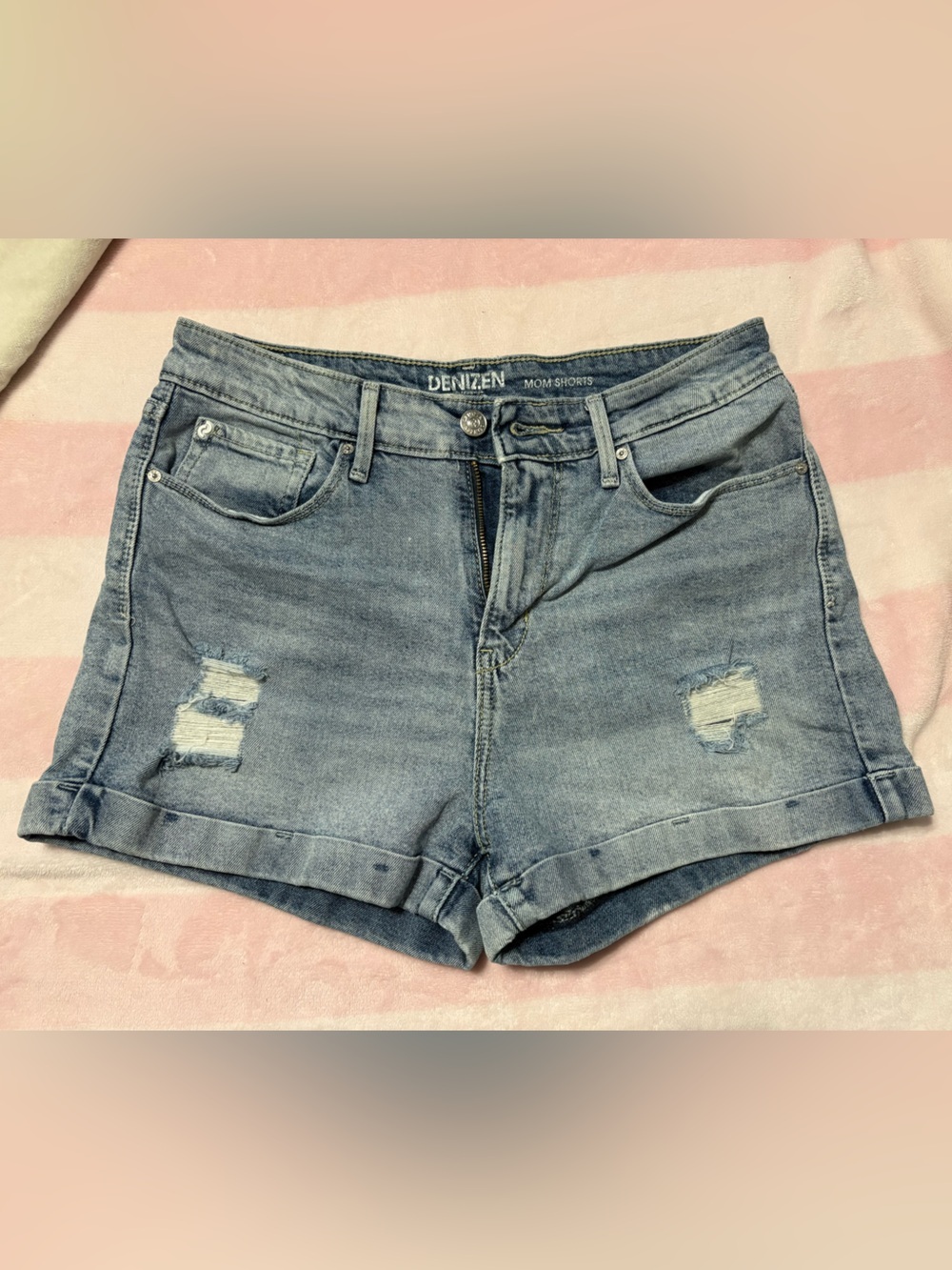 Denizen from Levi's Light Wash Distressed Denim Shorts